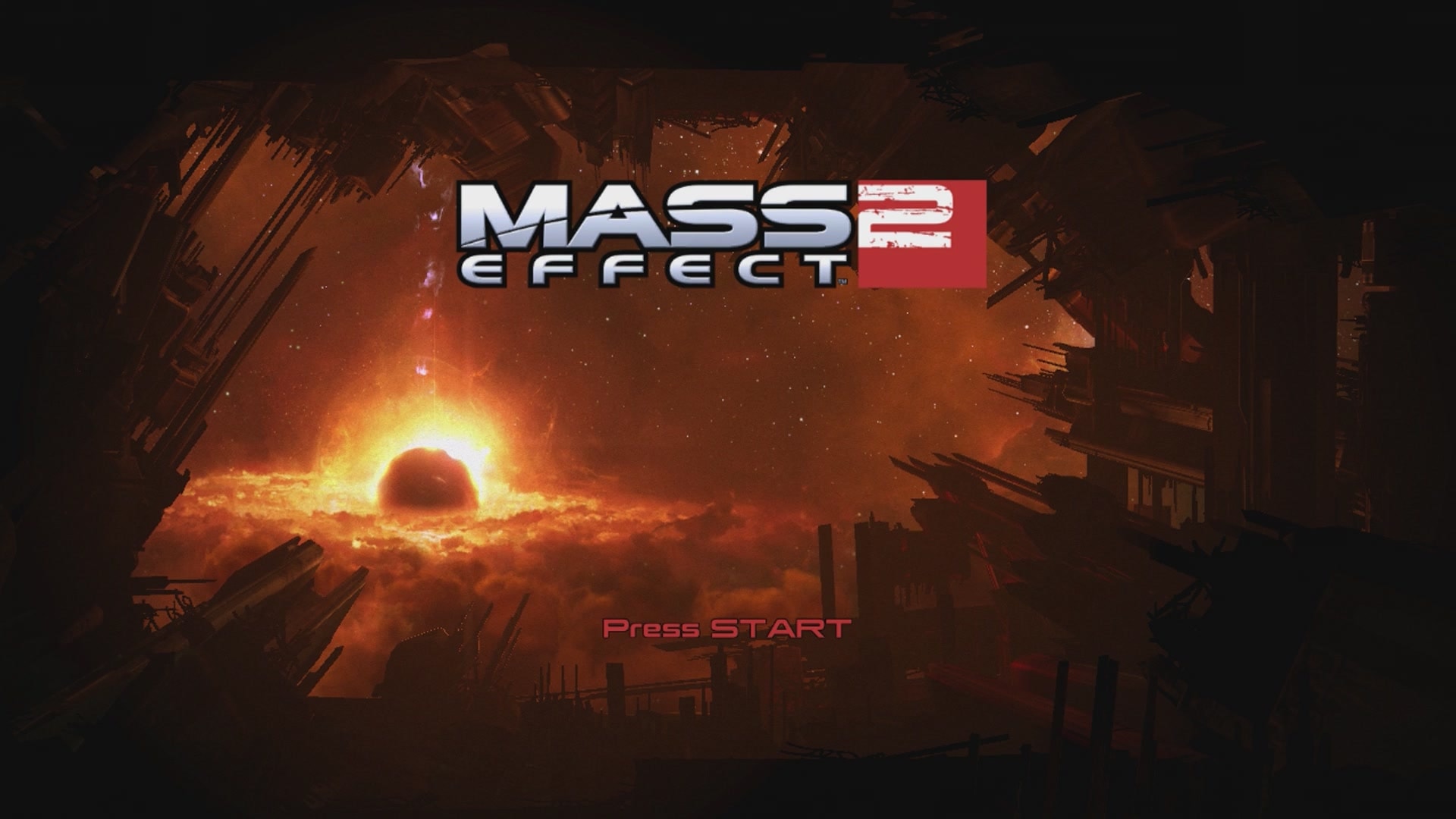 Mass Effect 2 title screen for Xbox 360